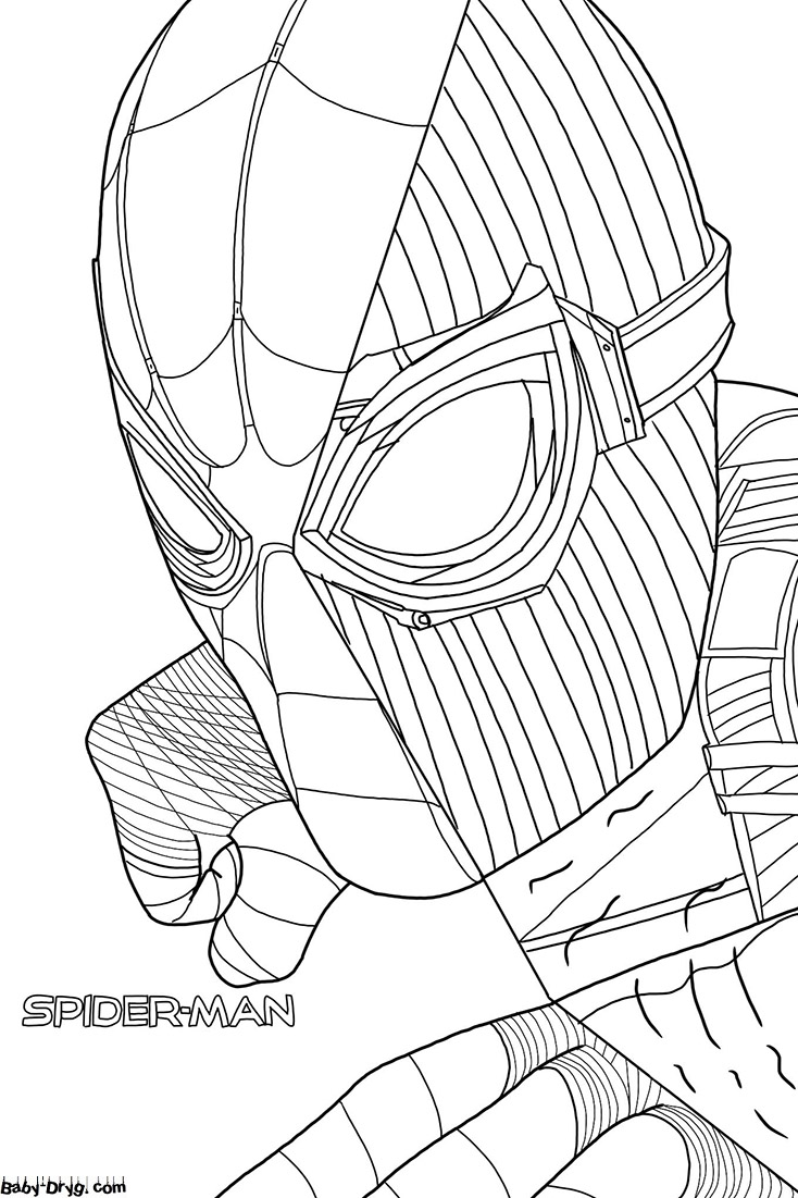 Раскраска Новая маска Человека-Паука | Раскраски Человек Паук