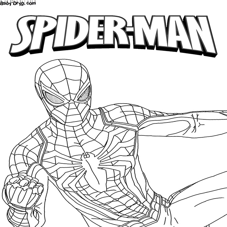 Человек паук раскраска для детей