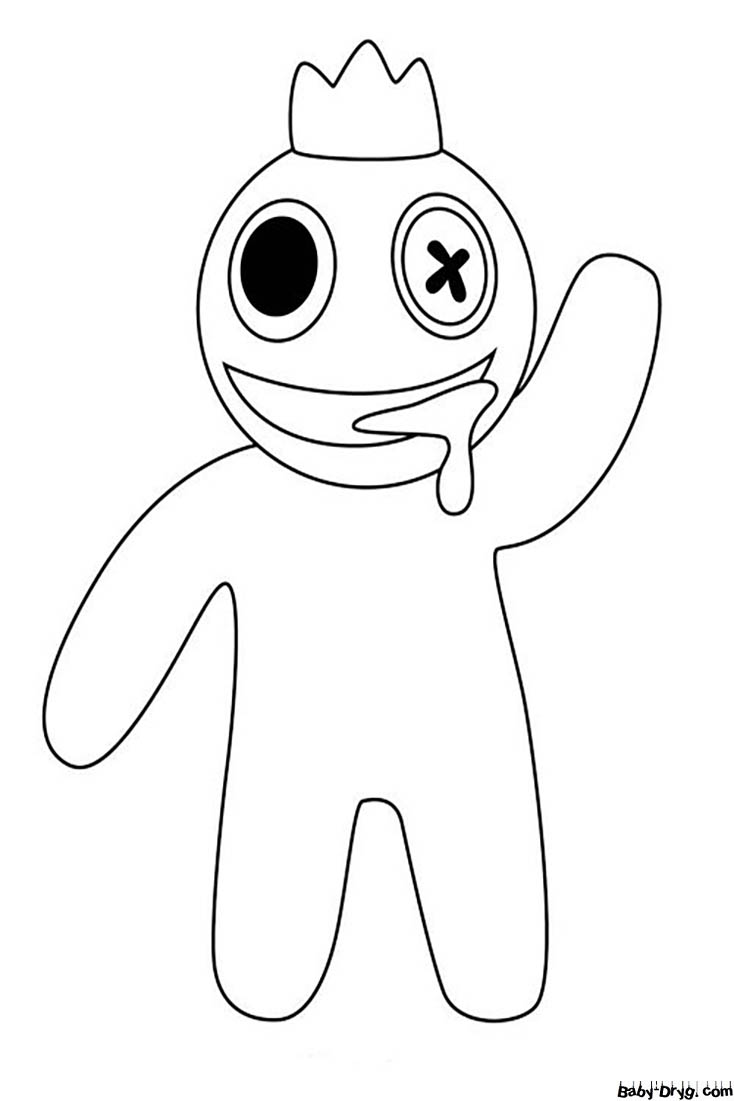 Blue man from rainbow friends coloring page | Print Roblox Coloring Book Rainbow Friends