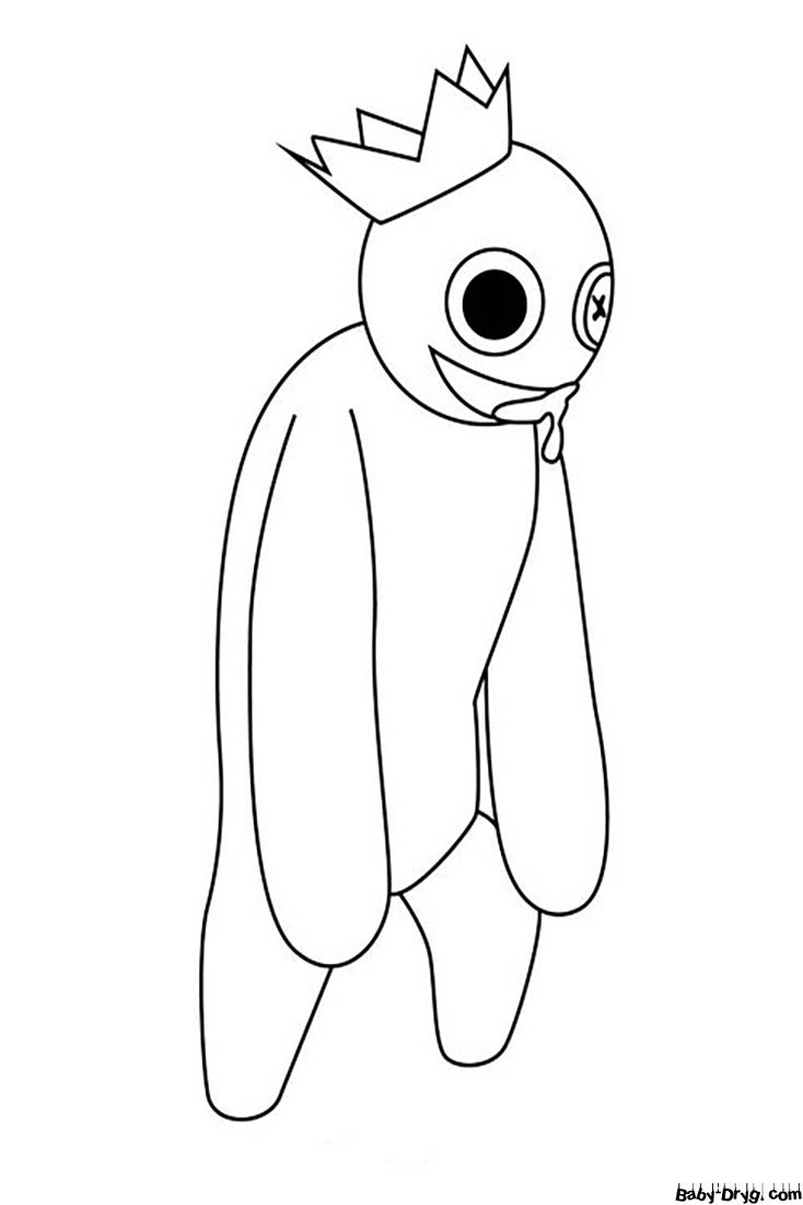Blue Rainbow Friends Coloring Page