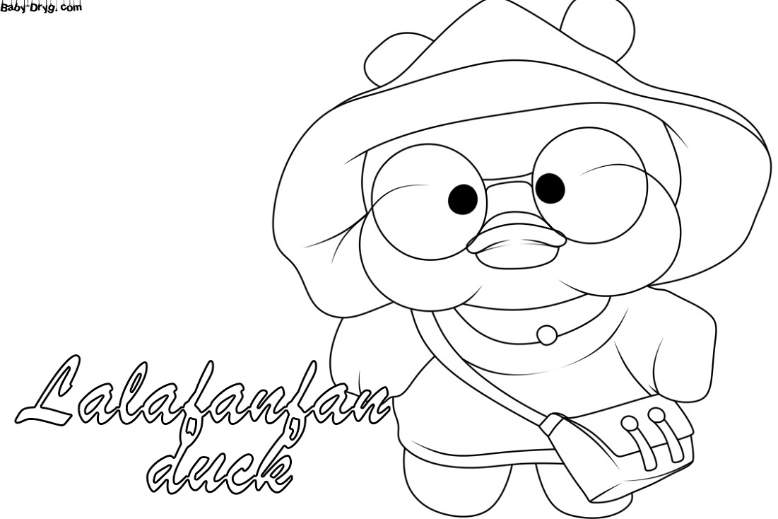 Coloring Duck Lalafanfan with a purse | Coloring Lalafanfan Duck
