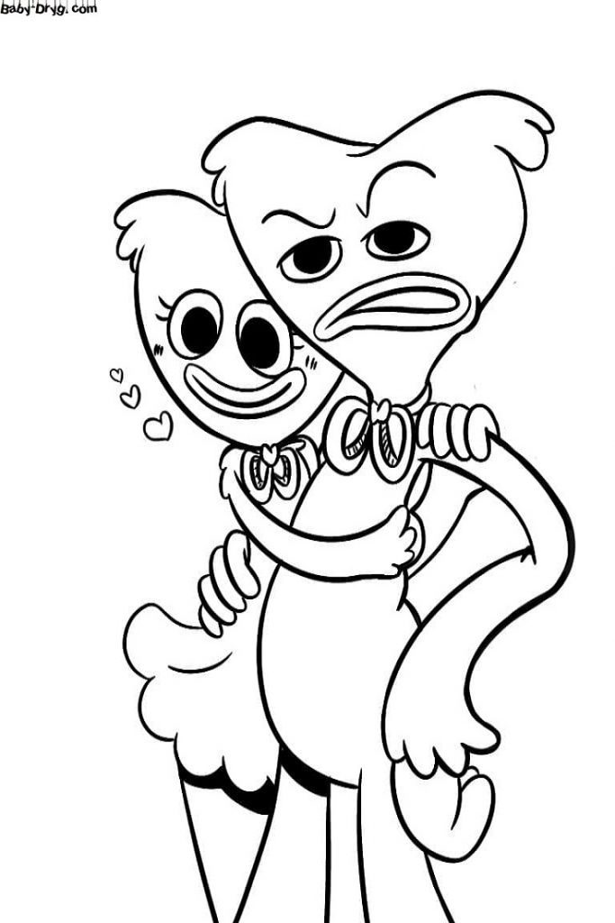 Coloring Huggy Wuggy and Kissy Missy | Coloring Kissy Missy