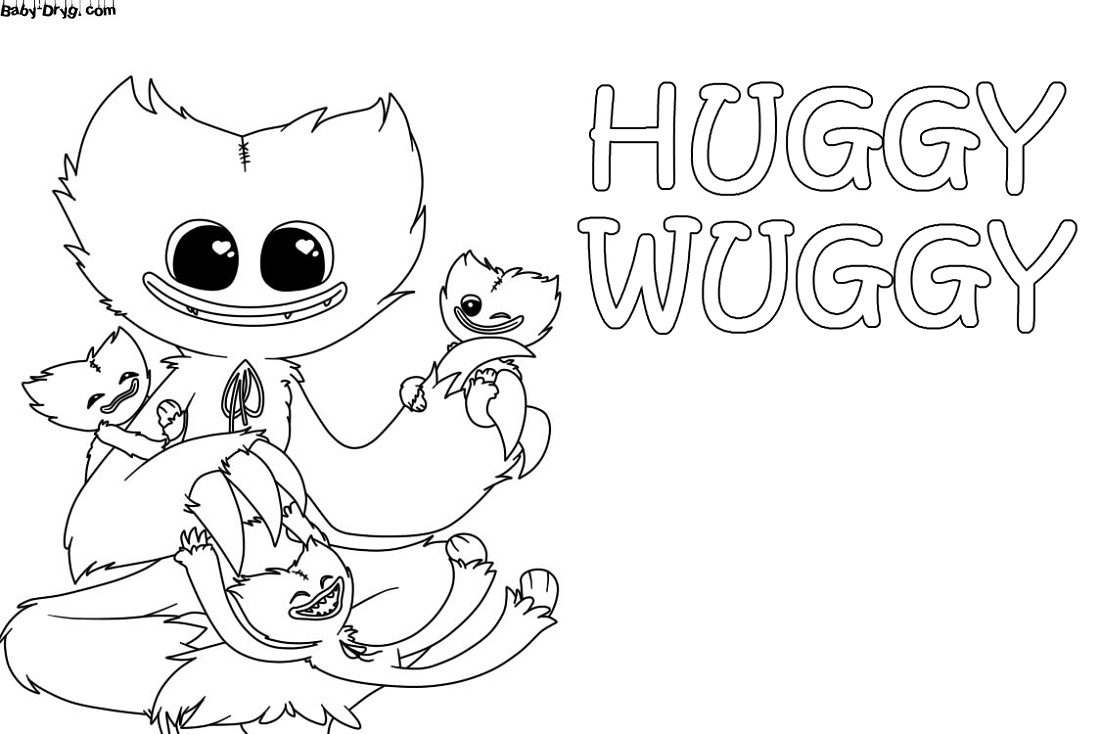 Coloring Huggy Wuggy Toy | Coloring Huggy Wuggy printout