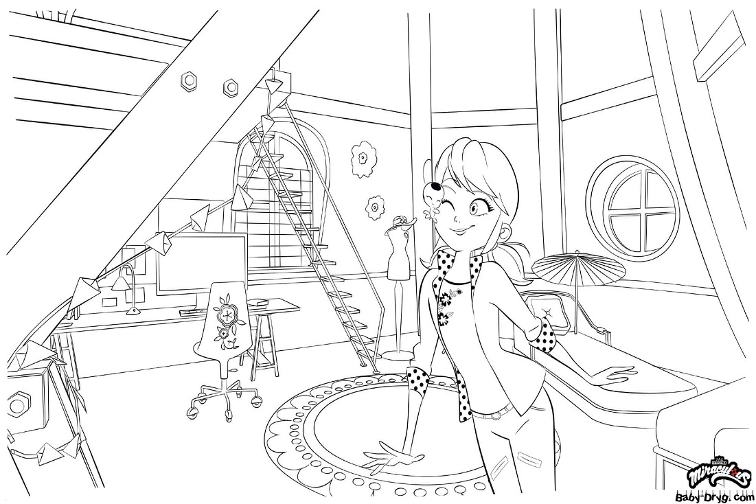 Coloring Marinette in her room | Coloring Ladybug and Cat Noir