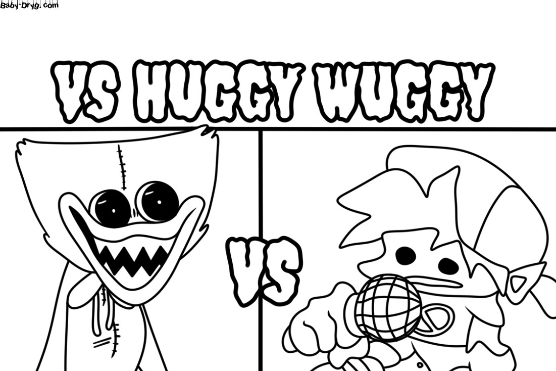 Coloring page Huggy Wuggy vs. FNF | Coloring Huggy Wuggy
