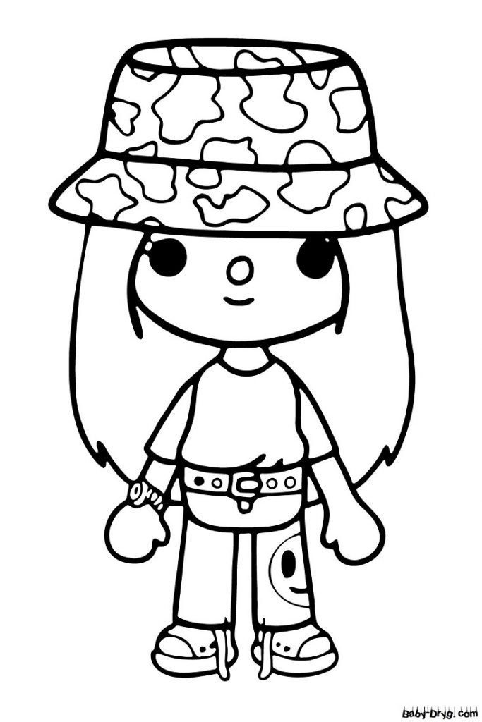 Coloring Toca Boca girl in a beautiful hat | Coloring Toca Boca