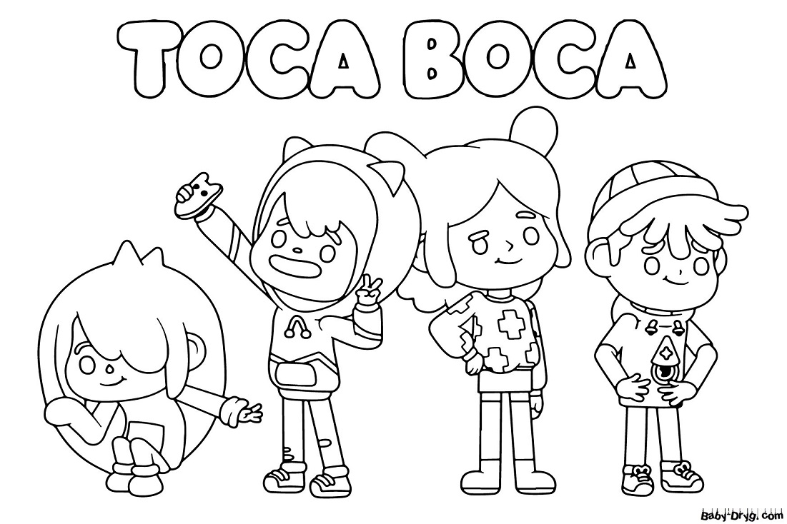 Coloring Toca Boca main characters | Coloring Toca Boca