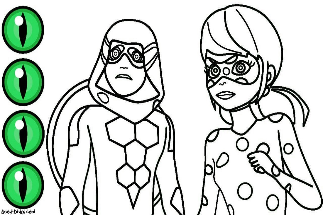 Colouring Carapace and Ladybug | Coloring Ladybug and Cat Noir