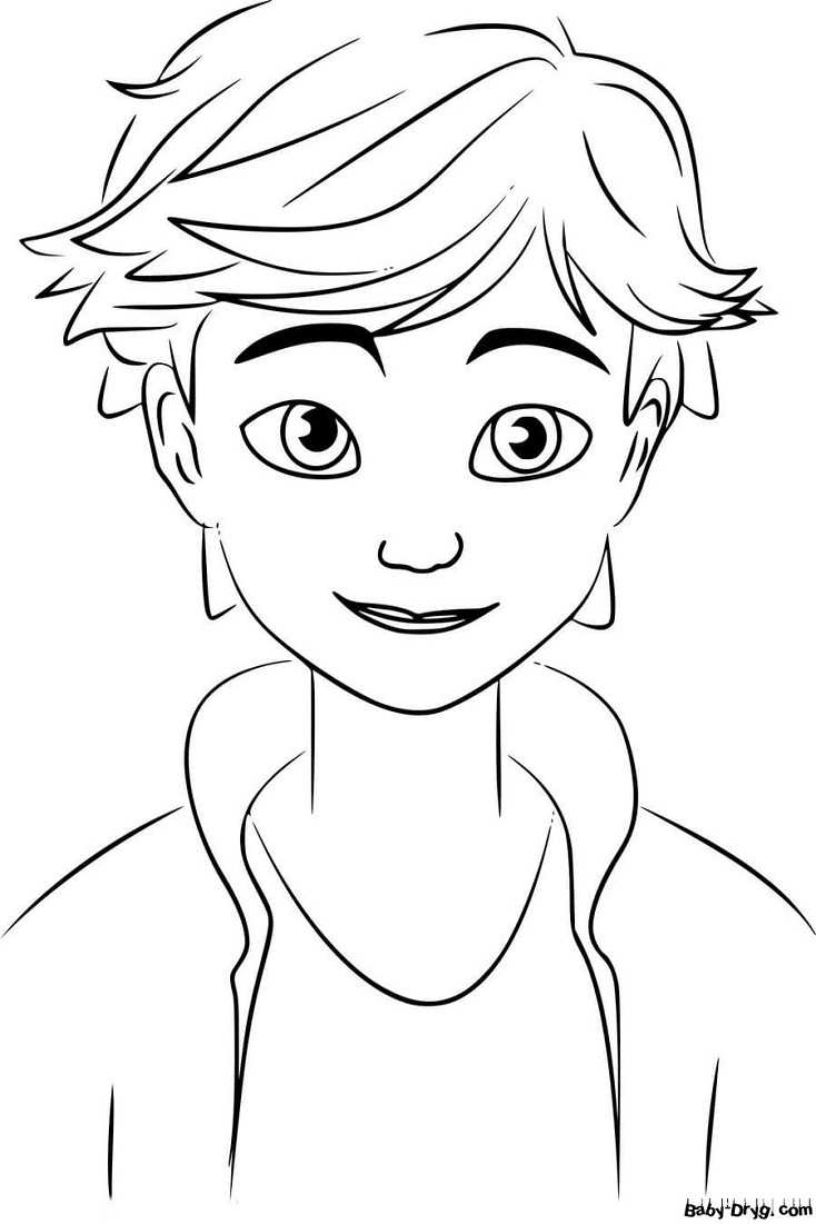 Colouring page Adrien Agreste | Coloring Ladybug and Cat Noir