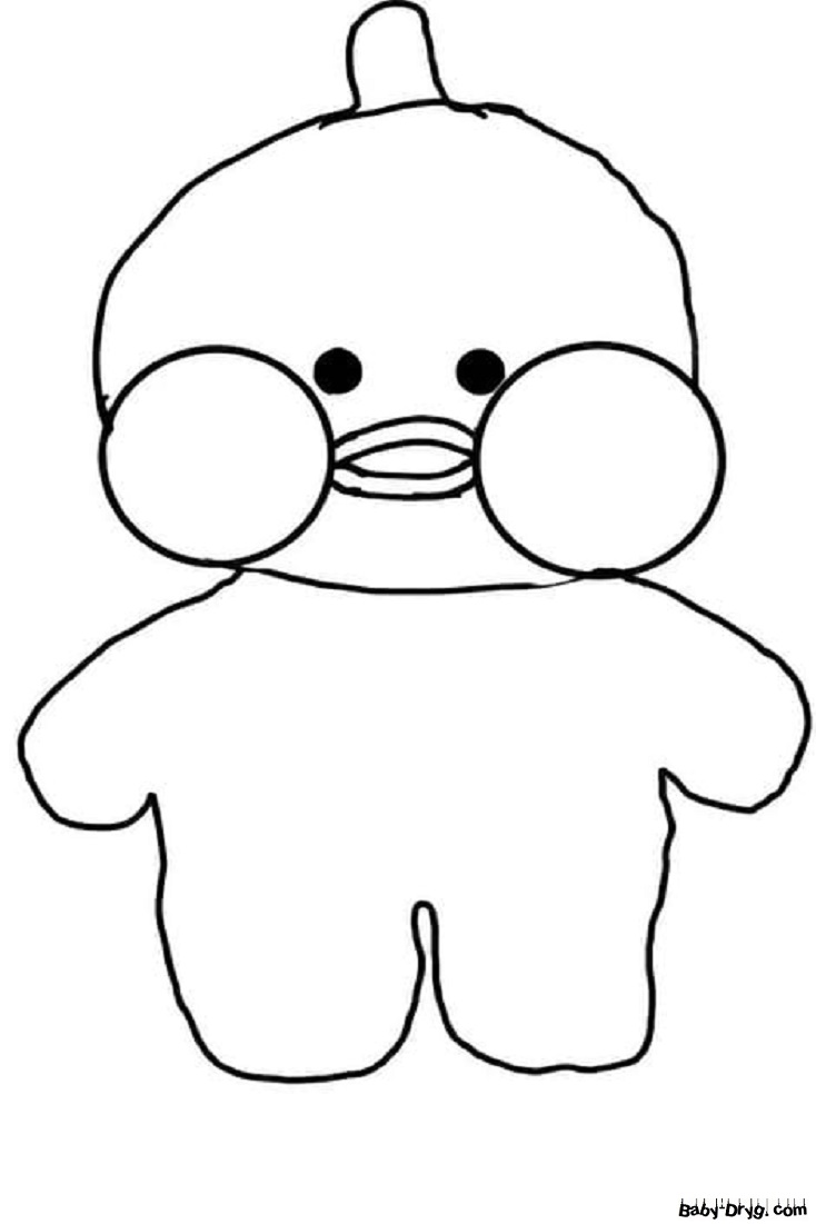 Duck Lalafanfan for sketching | Coloring Lalafanfan Duck