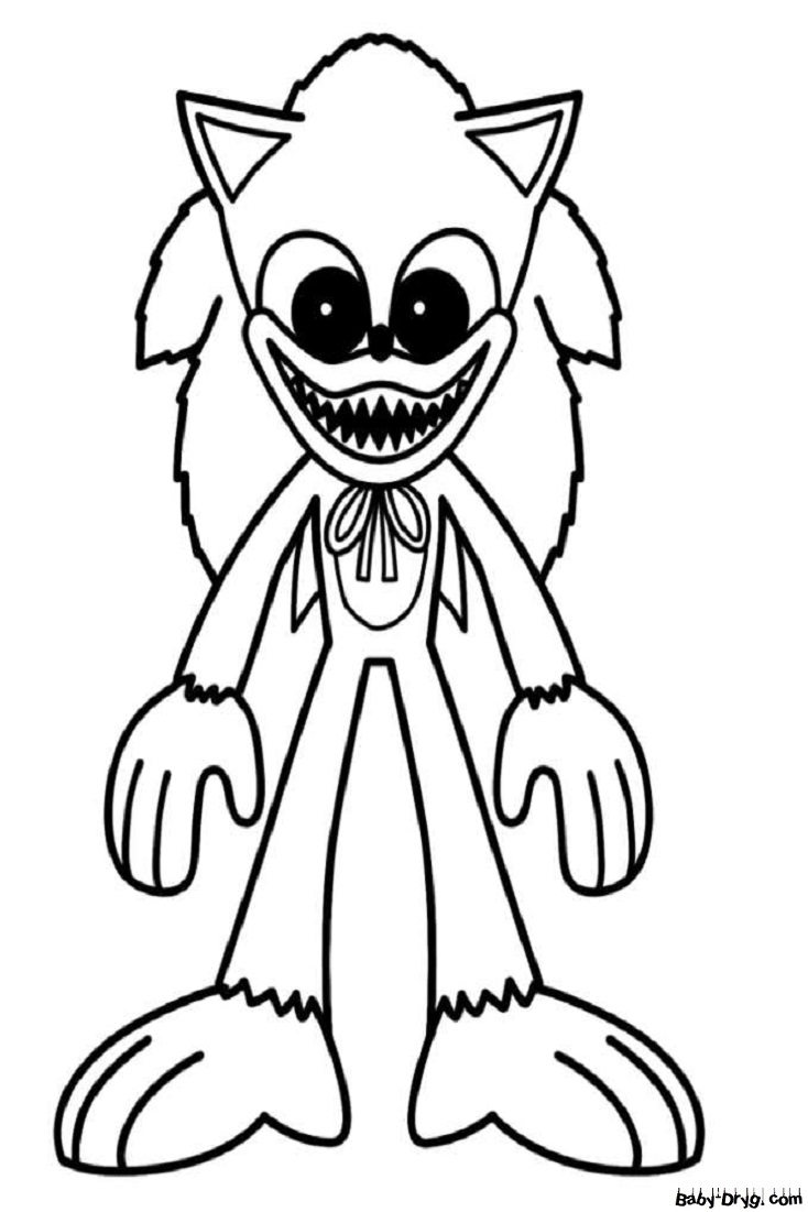 Huggy Wuggy Sonic coloring page | Coloring Huggy Wuggy