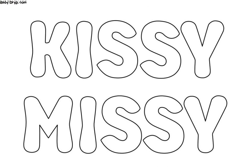 Kissy Missy Logo Coloring | Coloring Kissy Missy printout