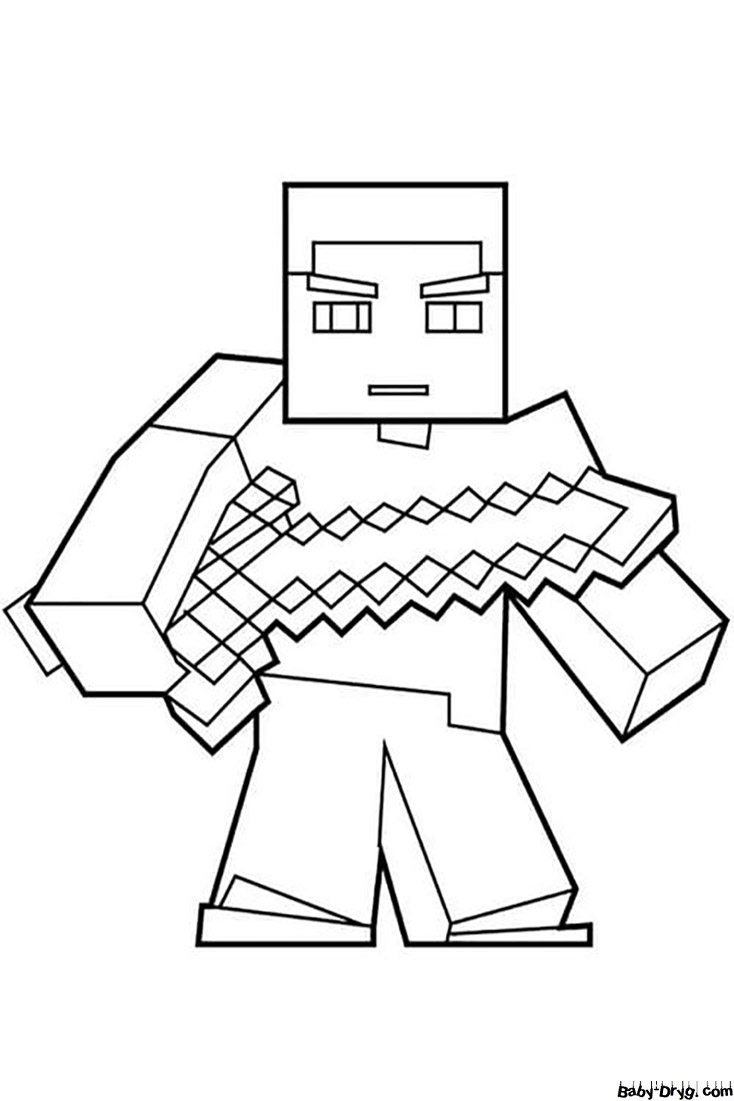 A picture of a Minecraft man | Coloring Minecraft