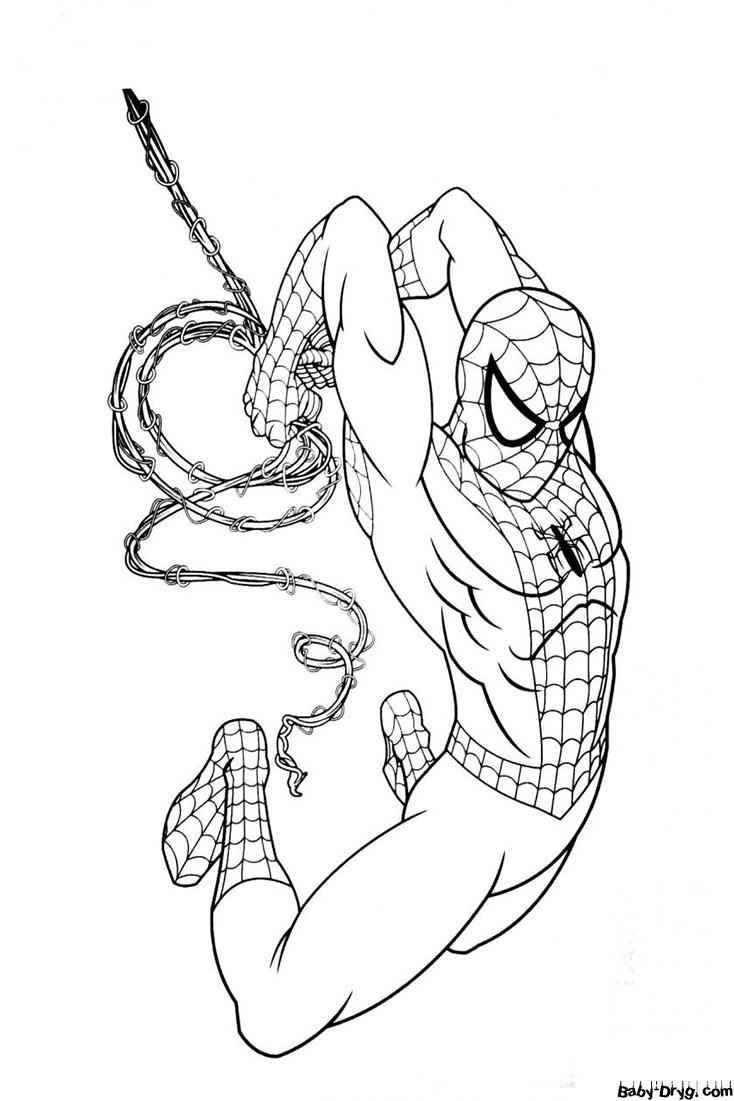 A picture of Spider-Man for sketching | Coloring Spider-Man