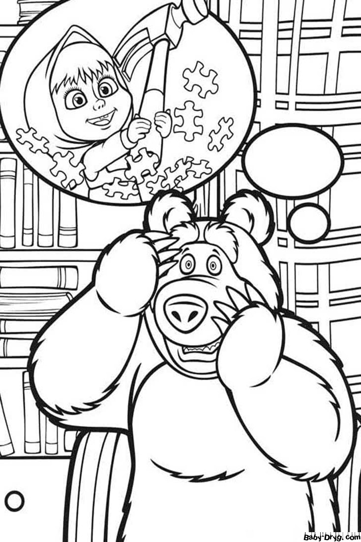 Coloring page about Masha and the Bear | Coloring Masha and the Bear