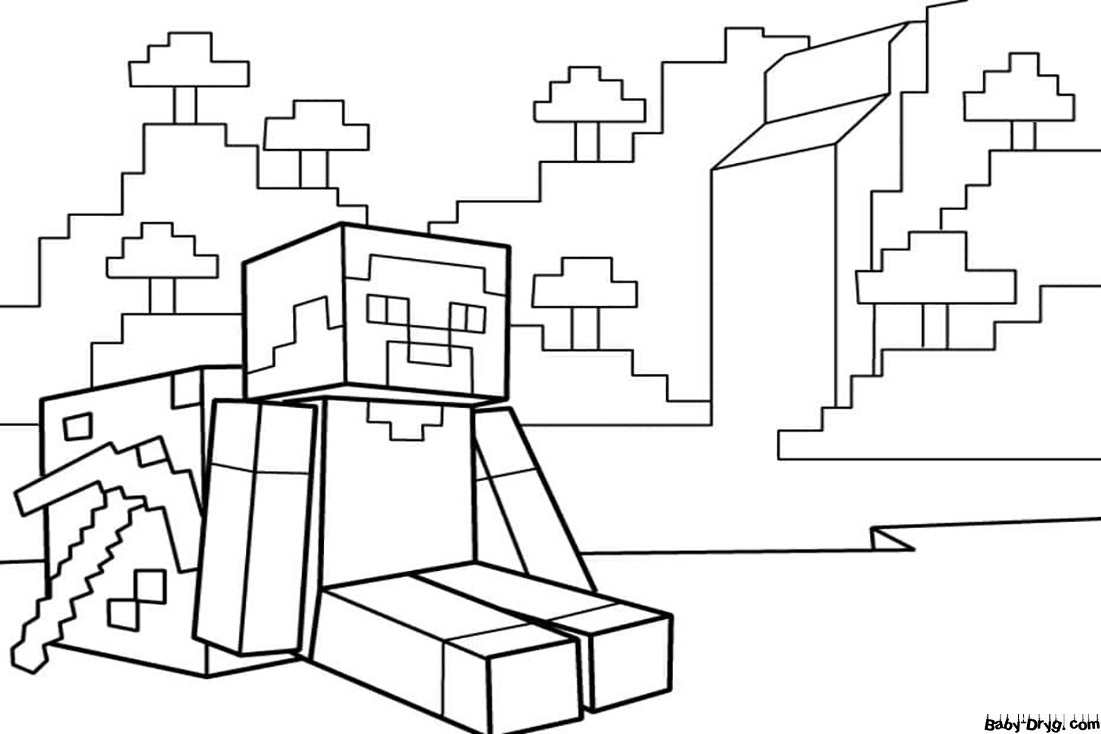 Coloring page about Minecraft | Coloring Minecraft printout