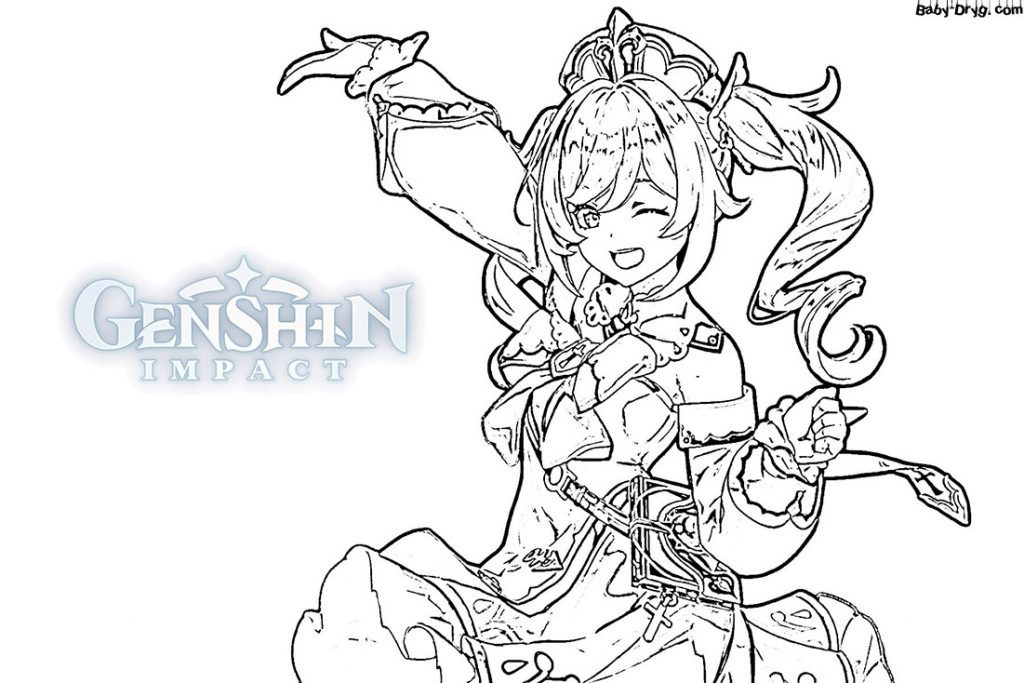 Coloring page Barbara | Coloring Genshin Impact printout