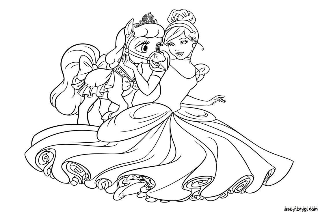 Coloring page Barbie and the pony | Coloring Princess