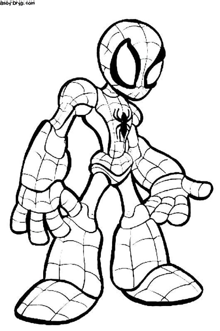 Coloring page Cartoon Spider-Man | Coloring Spider-Man