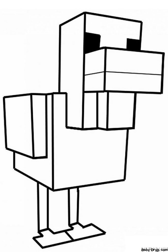 Coloring page Chicken | Coloring Minecraft printout