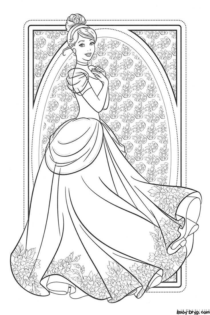 Coloring page Cinderella | Coloring Princess printout