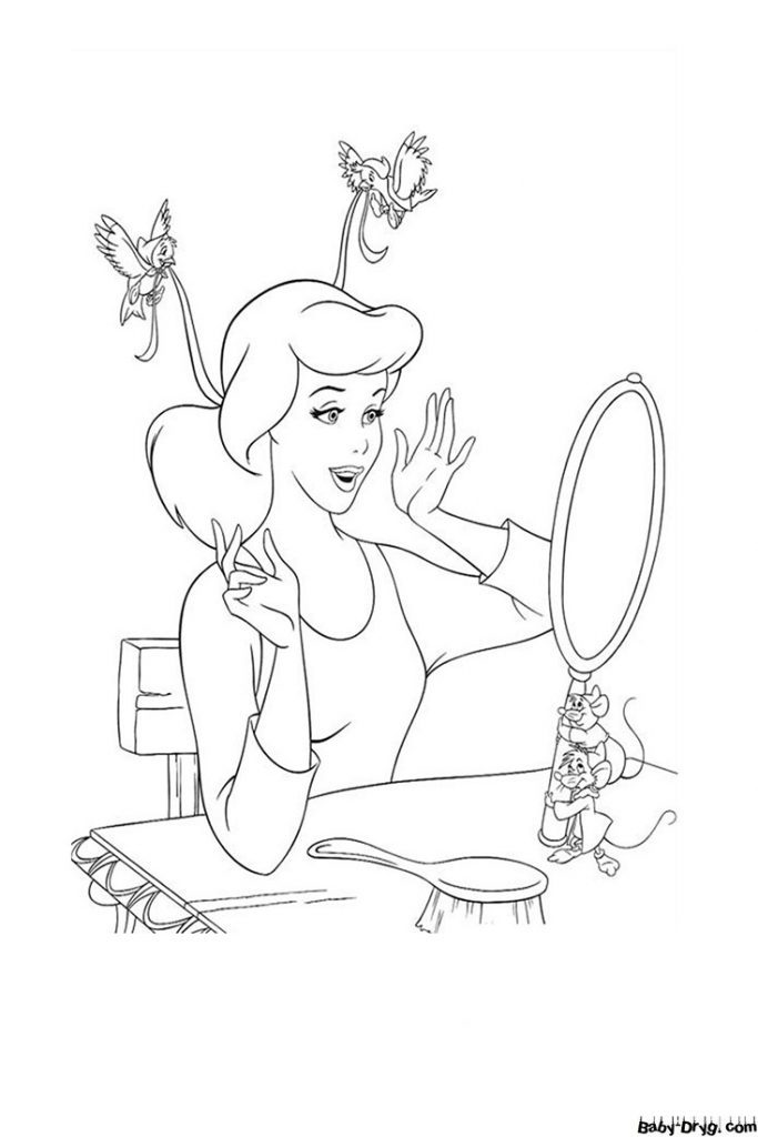 Coloring page Cinderella is going to the ball | Coloring Princess