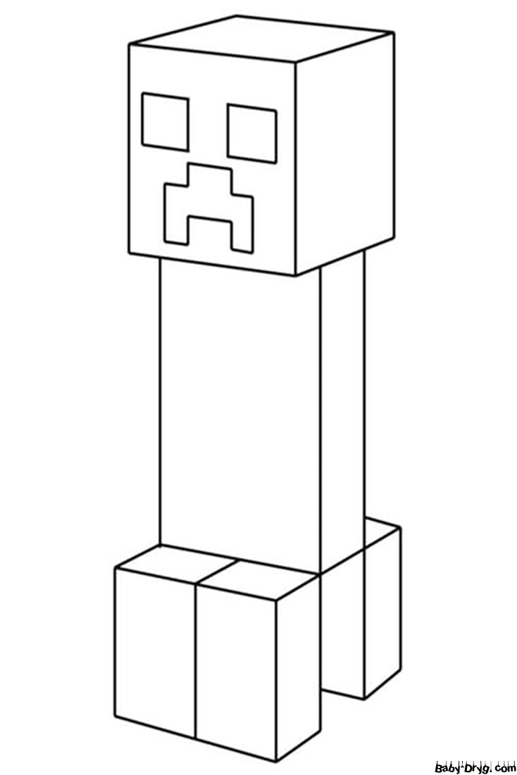 Coloring page Creeper | Coloring Minecraft printout