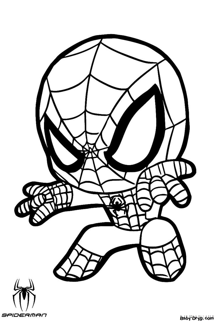 Coloring page Cute Spider-Man | Coloring Spider-Man printout
