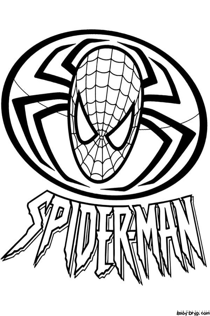 Coloring page Emblem of Spider-Man | Coloring Spider-Man