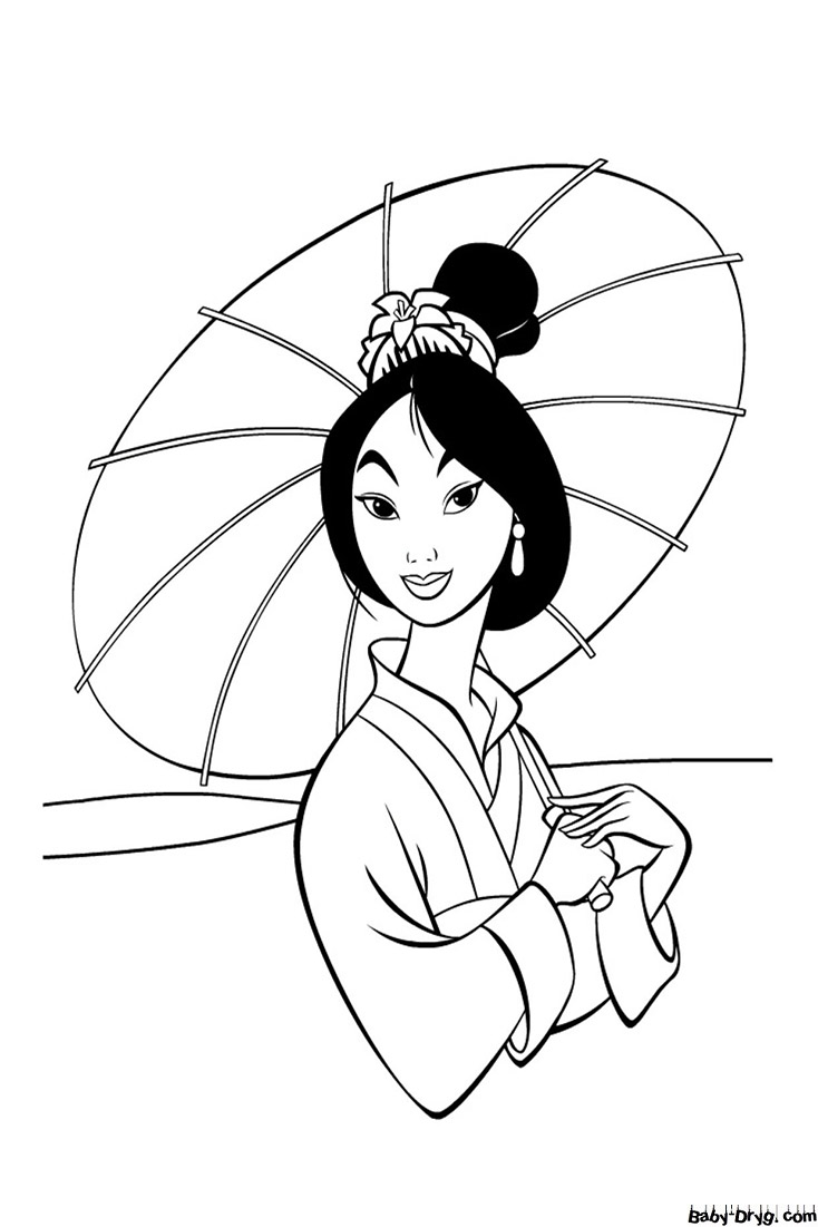 Coloring page Fa Mulan | Coloring Princess printout
