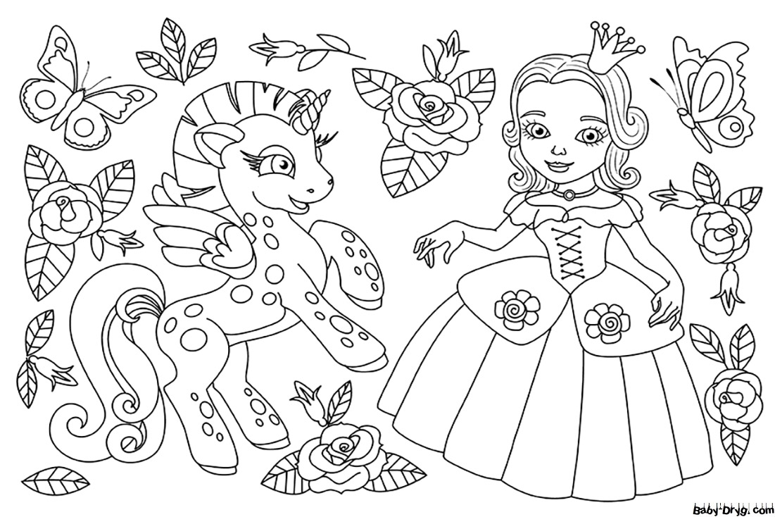 Coloring page for 6 years old Princess | Coloring Princess