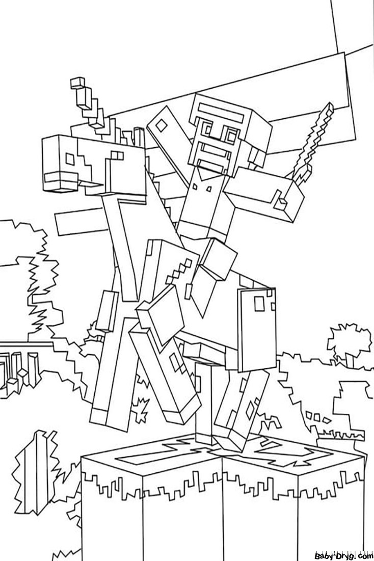 Coloring page for boys Minecraft | Coloring Minecraft