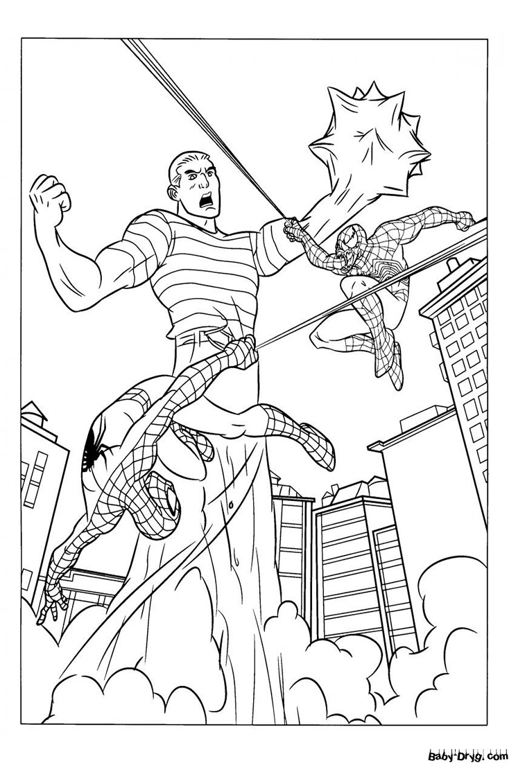 Coloring page for boys Spider-Man print free | Coloring Spider-Man