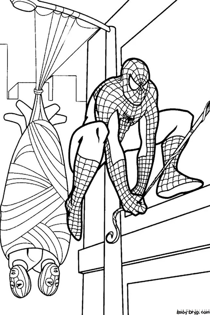 Coloring page for boys Spider-Man printable | Coloring Spider-Man