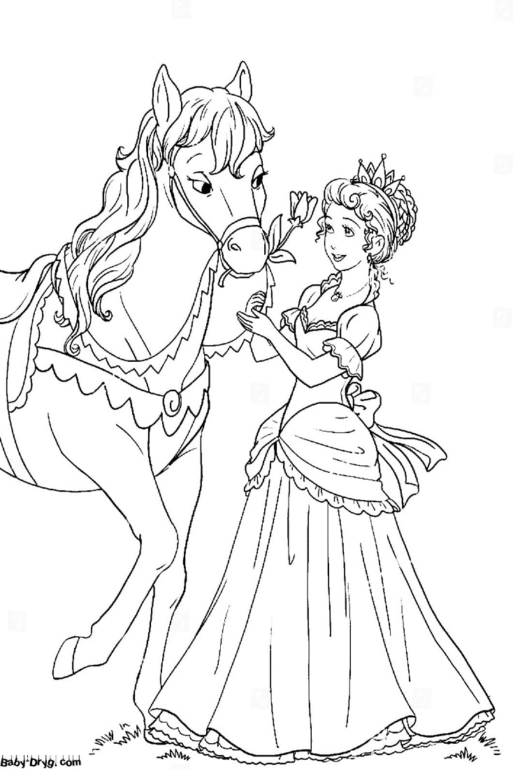 Coloring page for children 6 years old princess | Coloring Princess