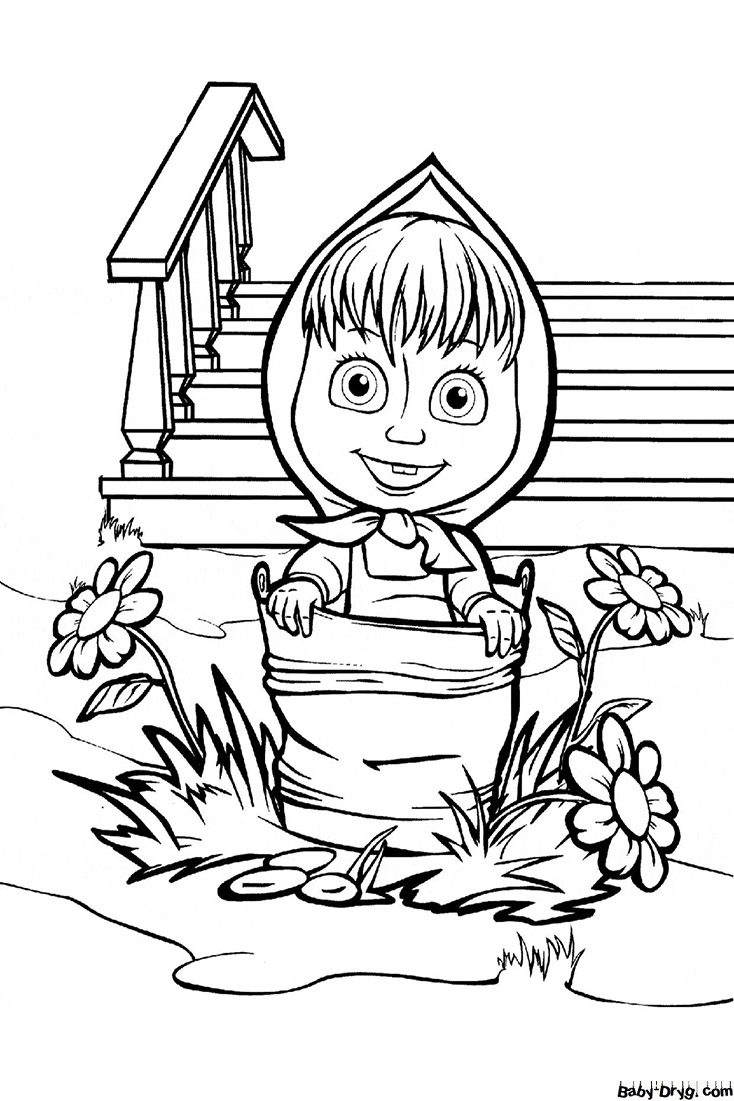 Coloring page for children Masha and the Bear | Coloring Masha and the Bear