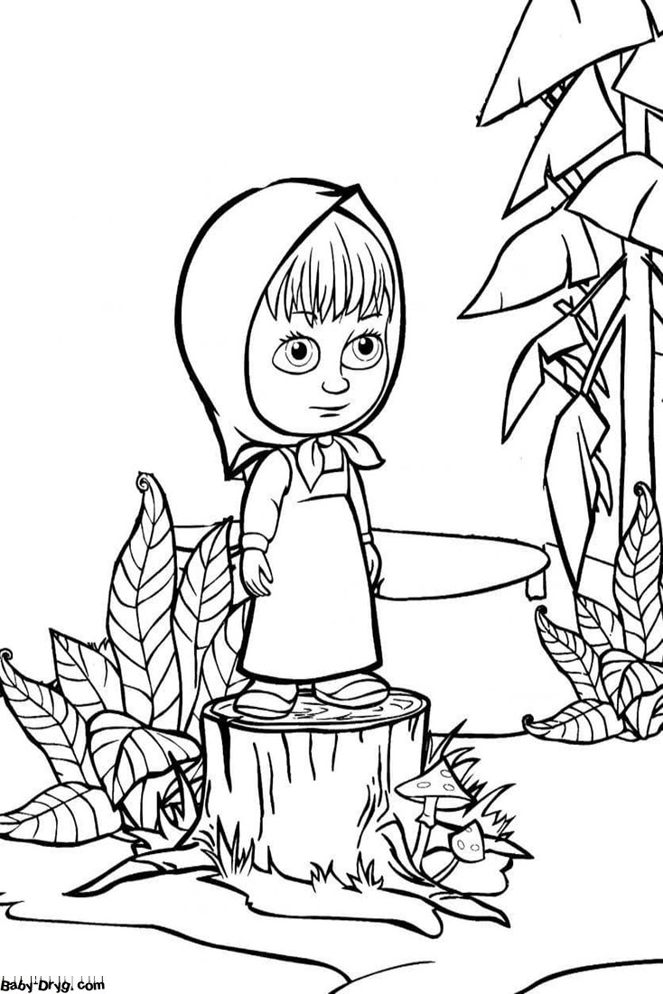 Coloring page for girls Masha and the Bear | Coloring Masha and the Bear