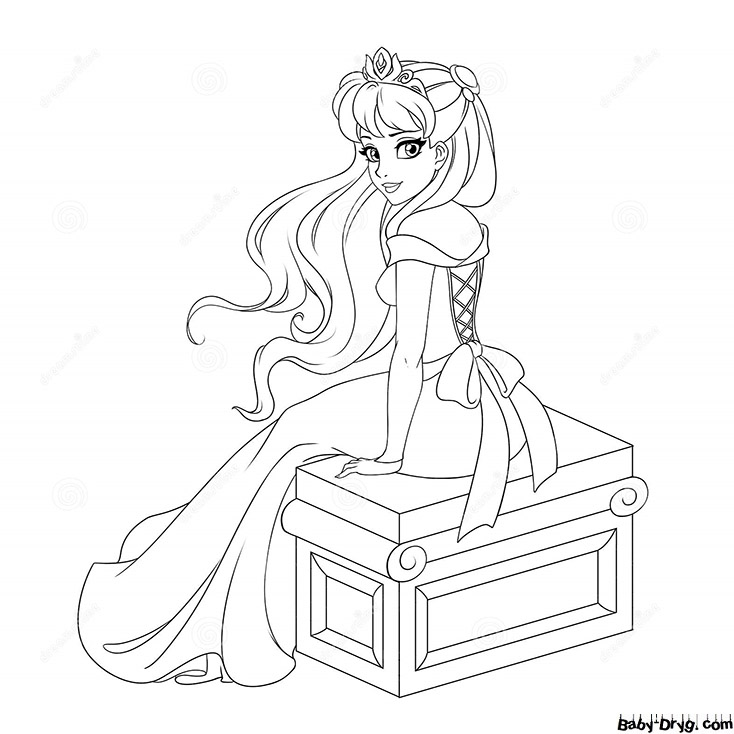 Coloring page for girls Princess print out | Coloring Princess
