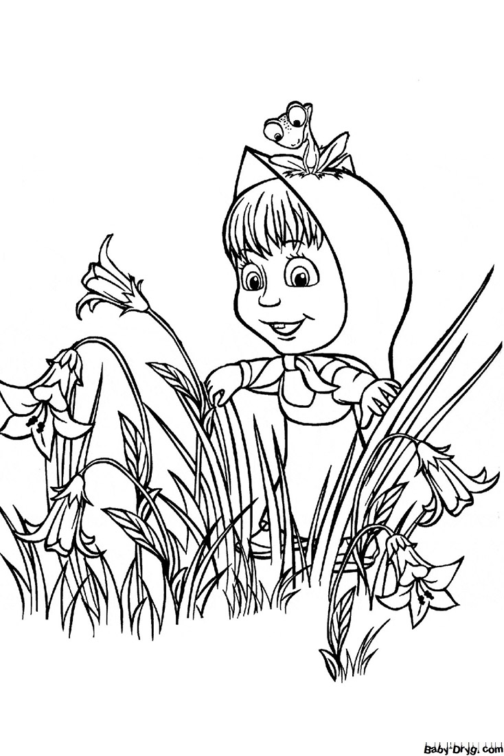 Coloring page for kids Masha and the Bear | Coloring Masha and the Bear