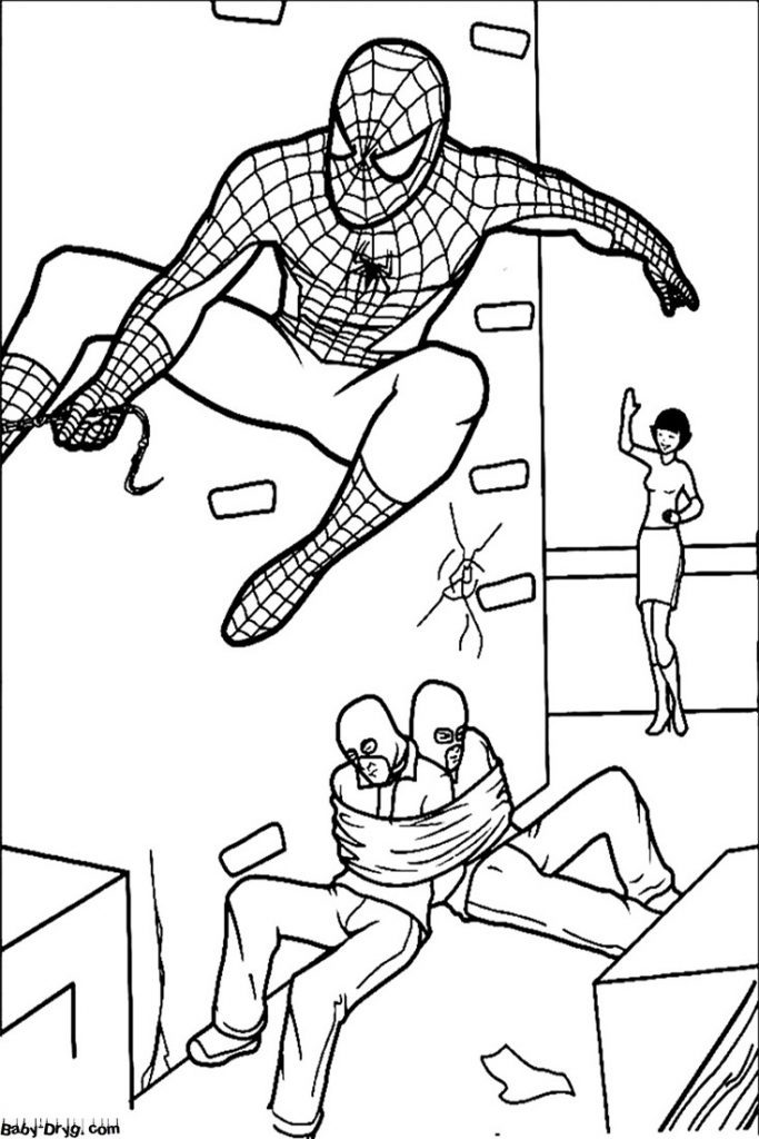 Coloring page for kids Spider-Man for free | Coloring Spider-Man