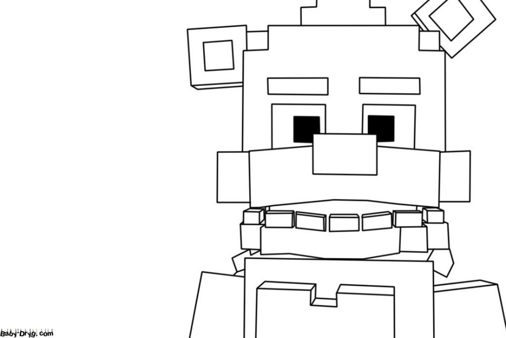 Coloring page Freddy Minecraft | Coloring Minecraft printout