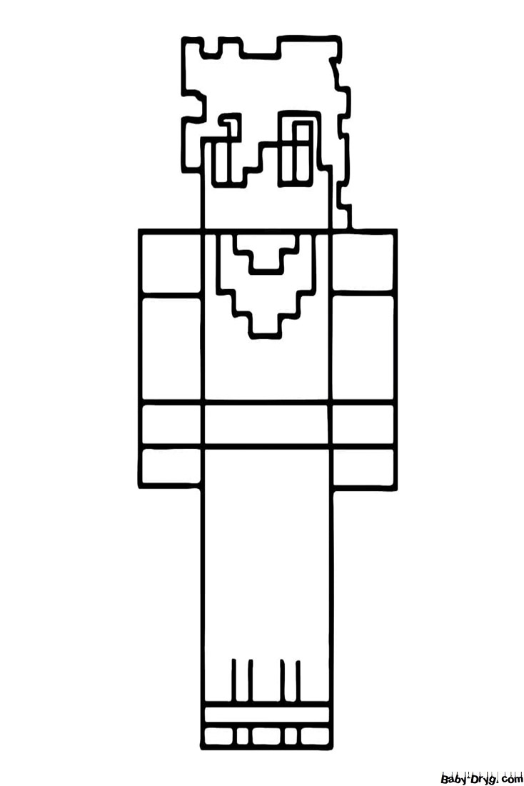 Coloring page Goku of Minecraft | Coloring Minecraft