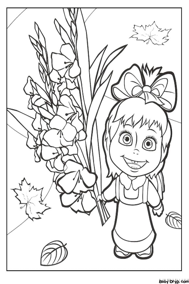 Coloring page Happy first day of school! | Coloring Masha and the Bear
