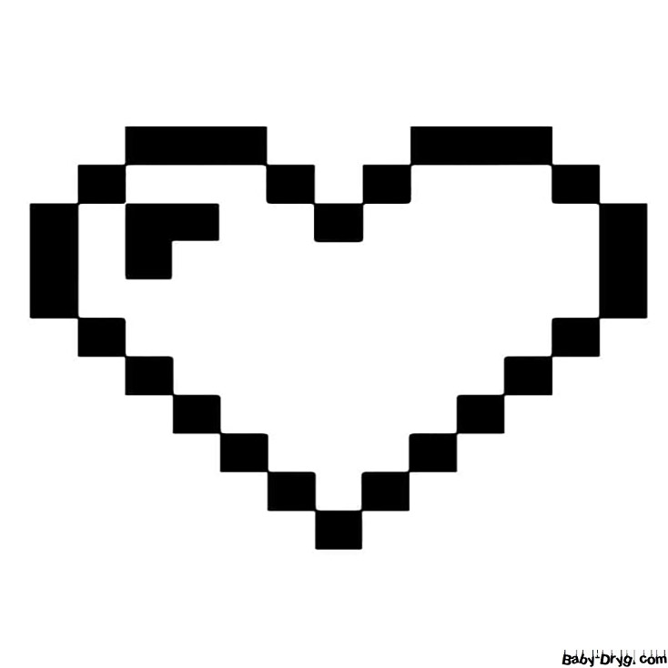 Coloring page Heart | Coloring Minecraft printout