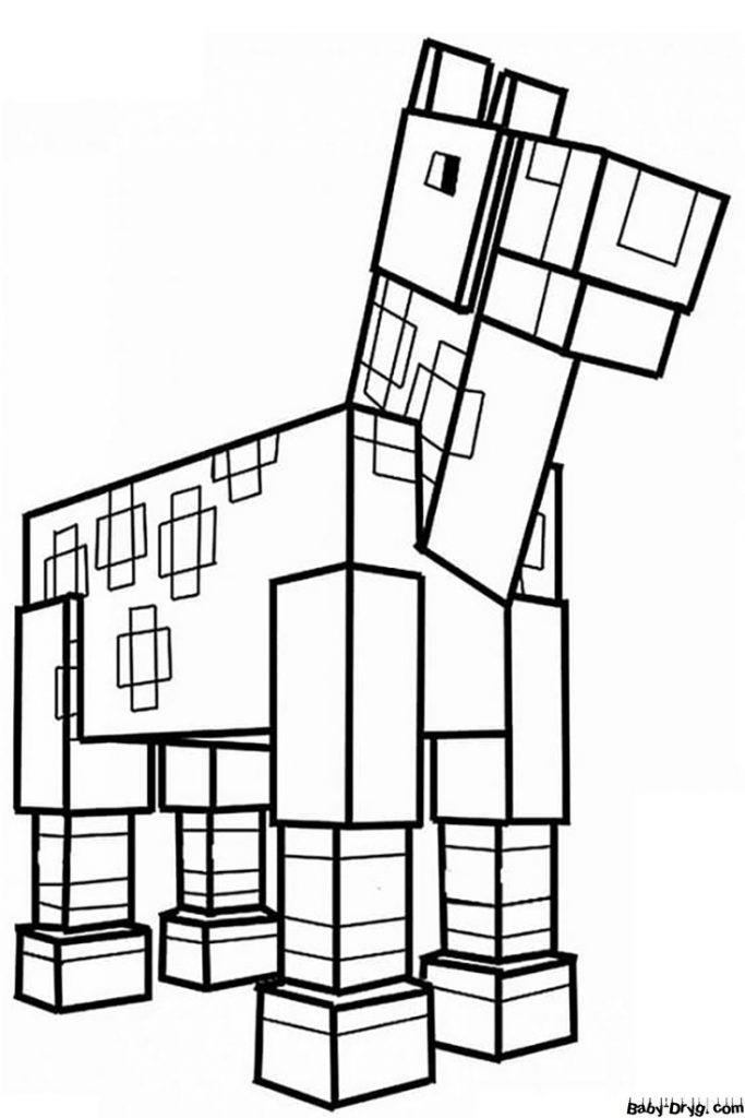 Coloring page Horse | Coloring Minecraft printout