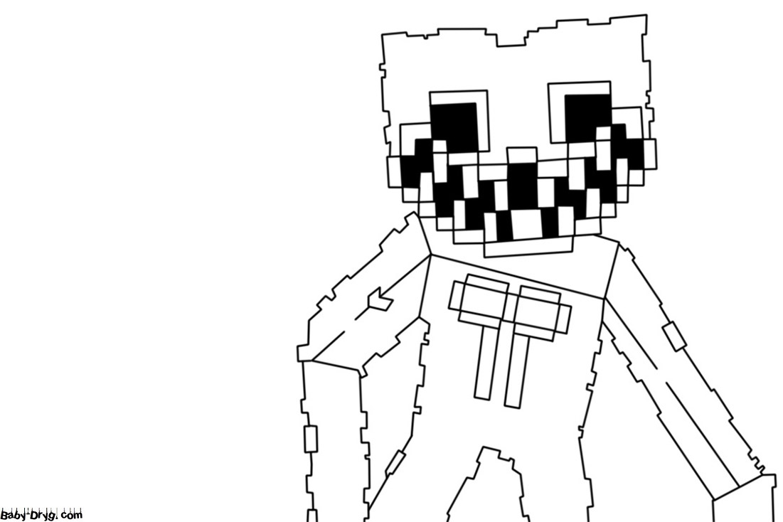 Coloring page Huggy Wuggy | Coloring Minecraft printout