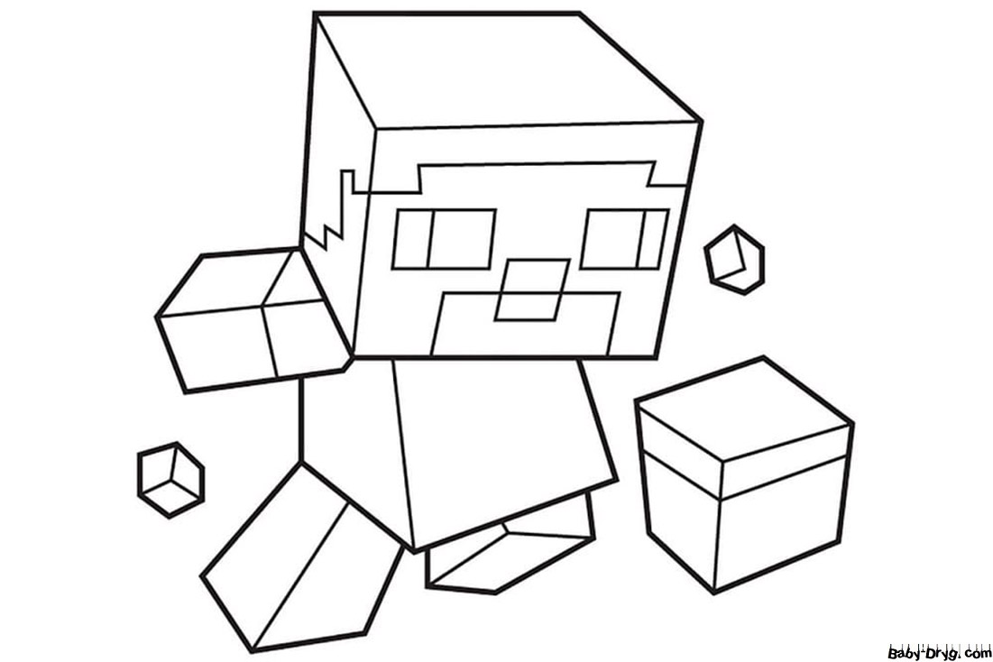 Coloring page Kid Steve | Coloring Minecraft printout