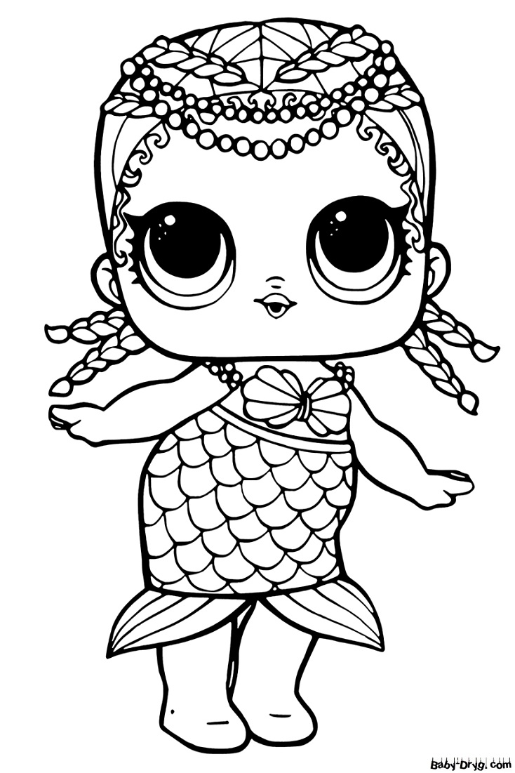 Coloring page Little Mermaid LOL Surprise | Coloring LOL dolls