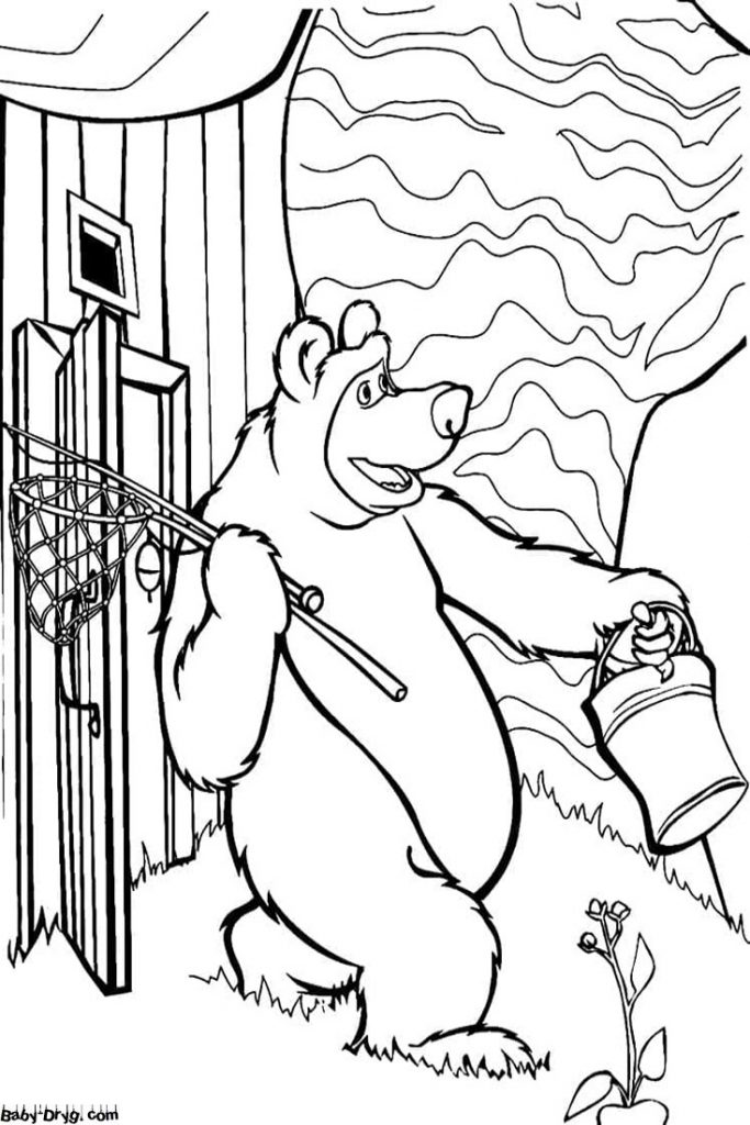 Coloring page Masha and the Bear free download | Coloring Masha and the Bear