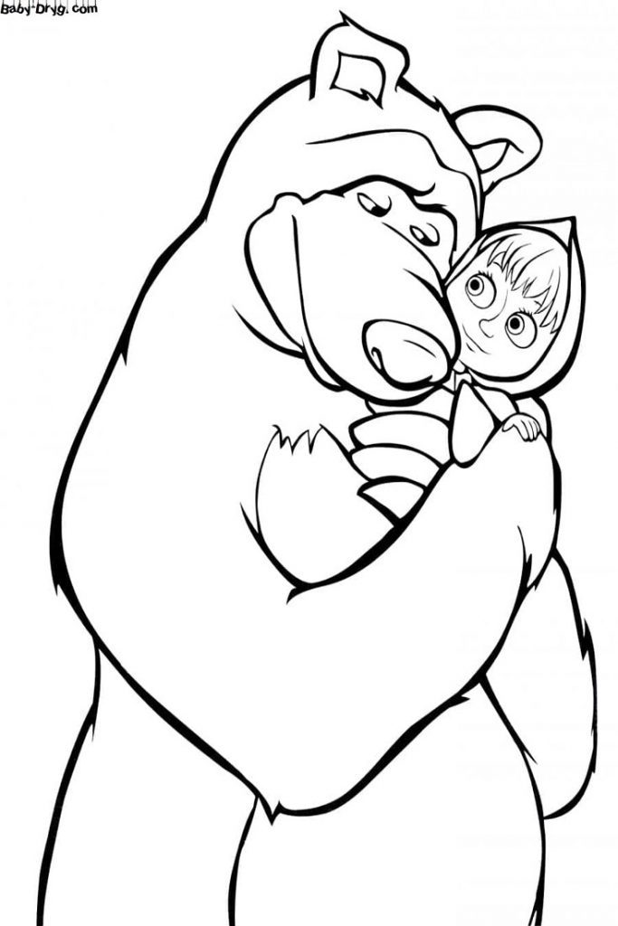 Coloring page Masha and the Bear in good quality | Coloring Masha and the Bear